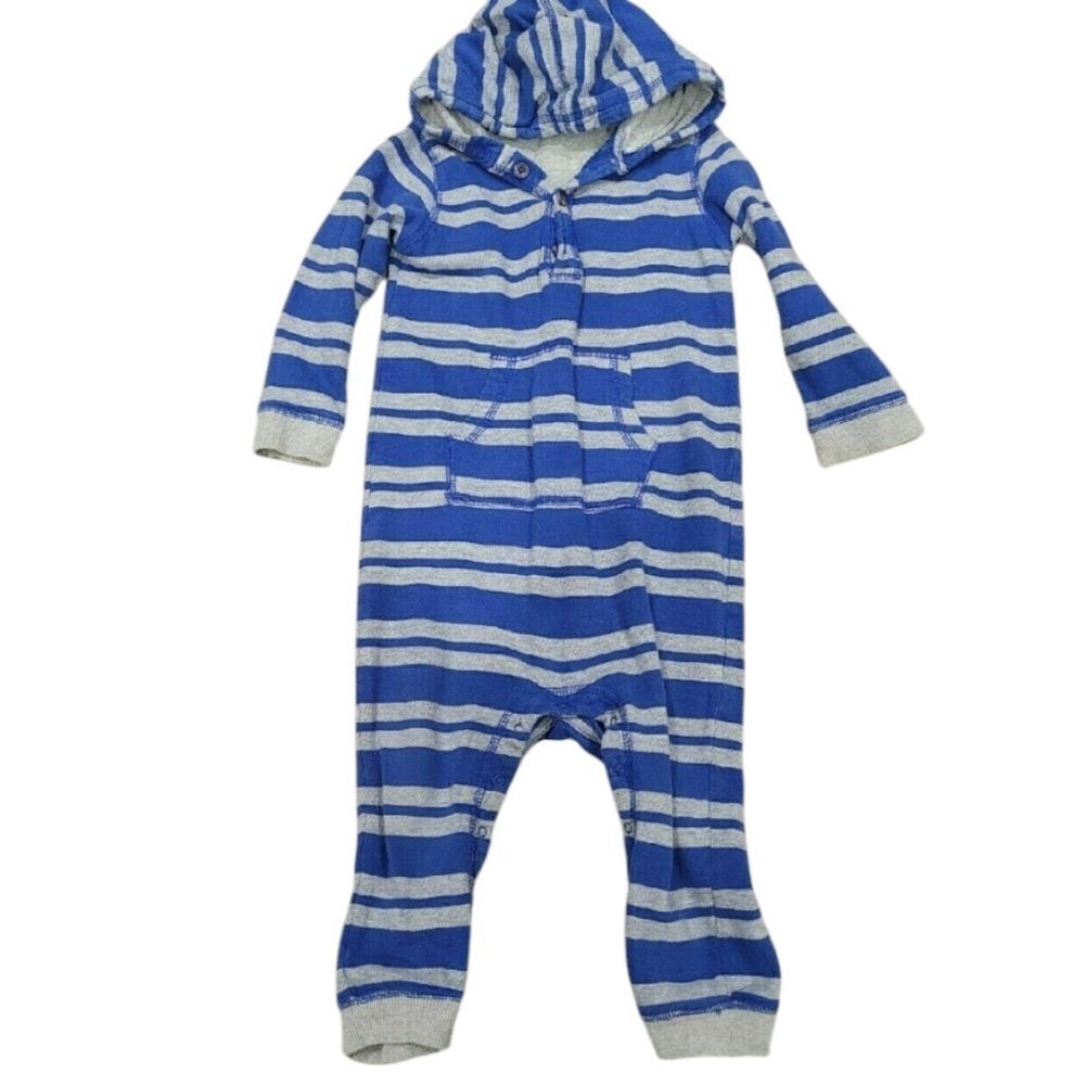 Stripe hooded romper